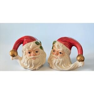 Fitz & Floyd Omnibus 1993 Santa Claus Christmas Salt & Pepper Shaker Set Vintage